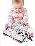 black and white fabric book