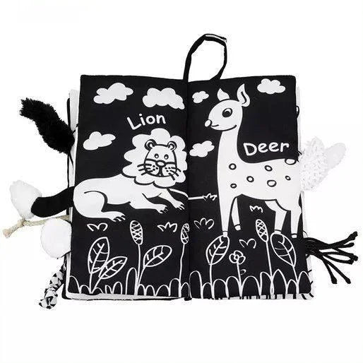 black and white fabric book