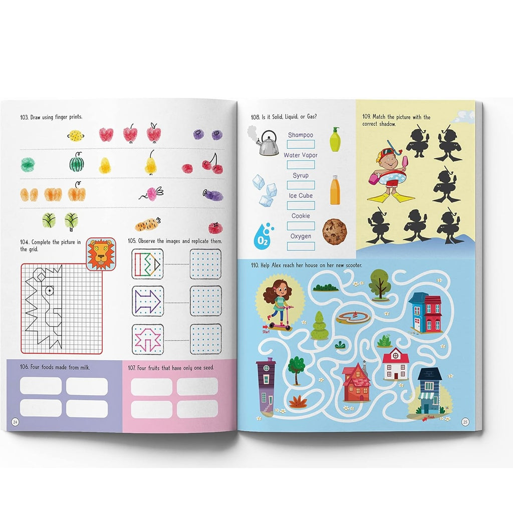 201 Brain Booster Activity Book - Fun Activities and Exercises For Children: Tracing & Pattern, Colors & Shapes, Maze