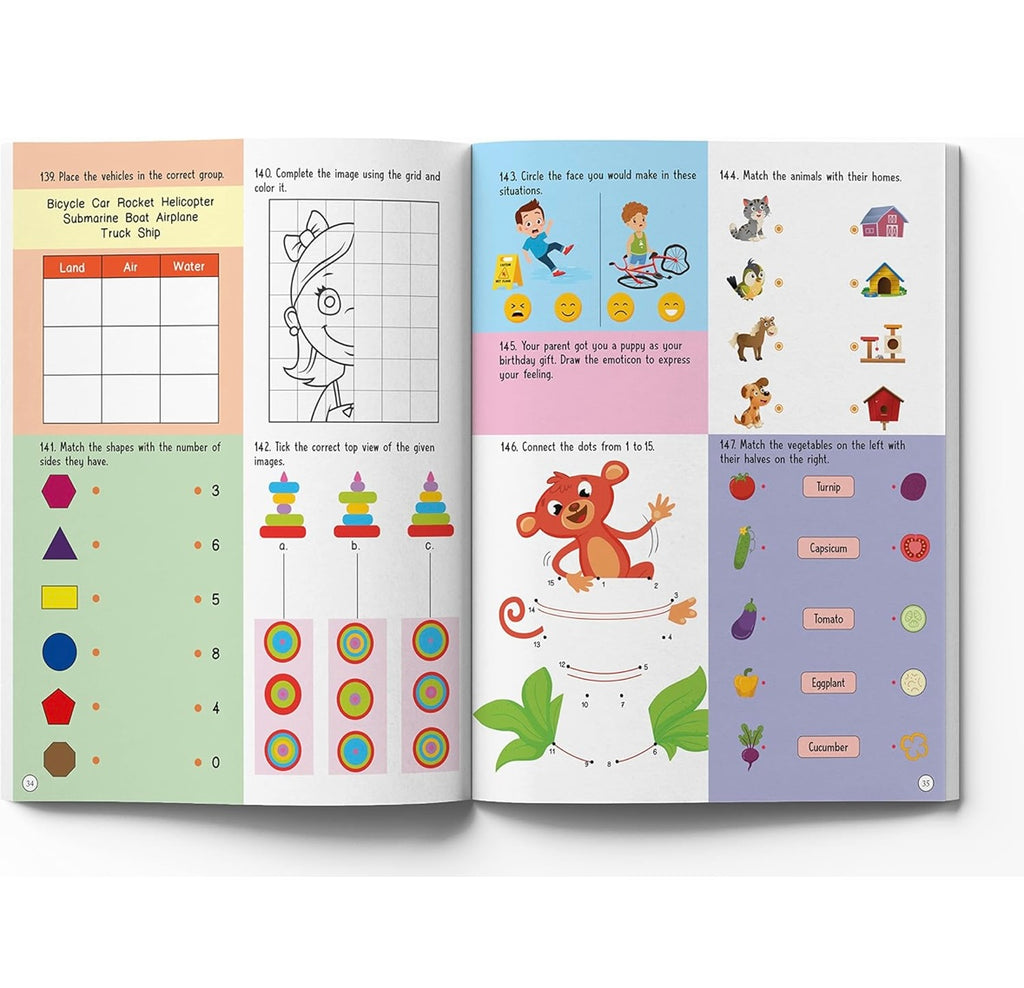 201 Brain Booster Activity Book - Fun Activities and Exercises For Children: Tracing & Pattern, Colors & Shapes, Maze