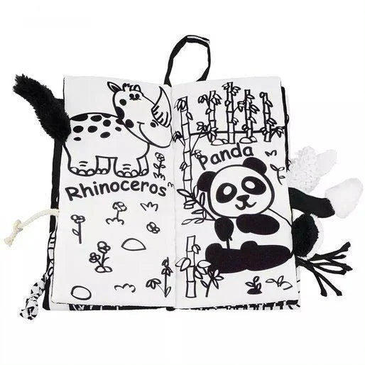 black and white fabric book