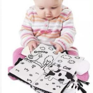 black and white fabric book